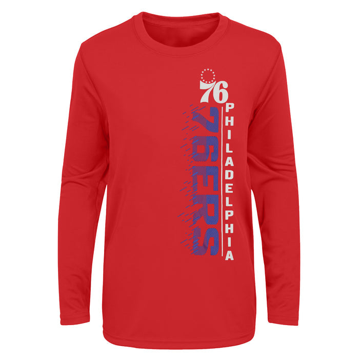 Outerstuff NBA Youth Boys Performance Long and Short Sleeve T-Shirt Combo, Philadelphia 76ers