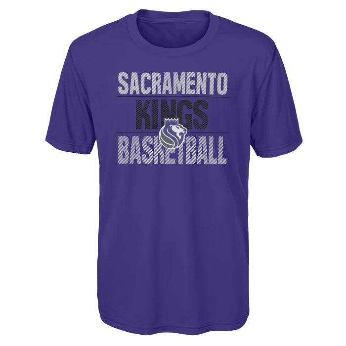 Outerstuff NBA Youth Boys Performance Long and Short Sleeve T-Shirt Combo, Sacramento Kings