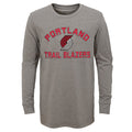 Outerstuff NBA Youth Boys Portland Trailblazers Heather Grey Long Sleeve Tee