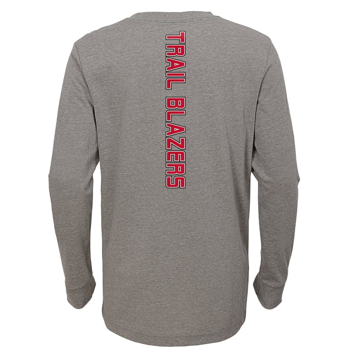 Outerstuff NBA Youth Boys Portland Trailblazers Heather Grey Long Sleeve Tee