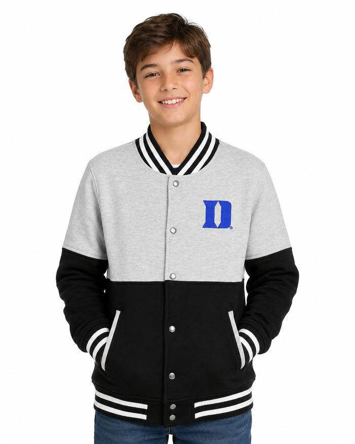 Outerstuff NCAA Duke Boys Youth Black Gray Long Sleeve Varsity Jacket