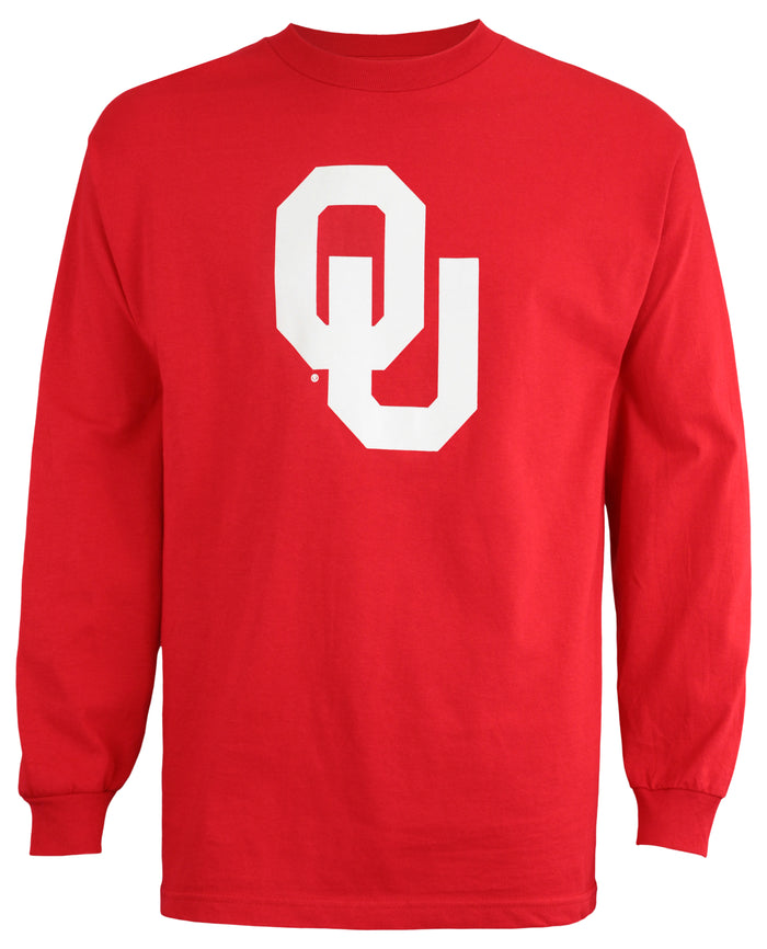 Outerstuff NCAA Mens Oklahoma Sooners Red Long Sleeve Primary Logo T-Shirt