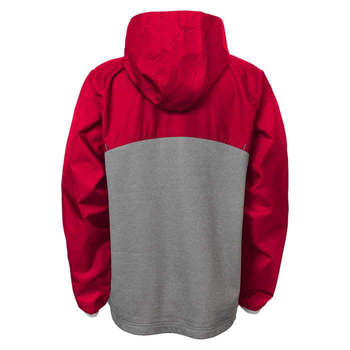 Outerstuff NCAA Ohio State Buckeyes Little Boys 1/4 Zip weatherproof performance hoodie Grey/Red
