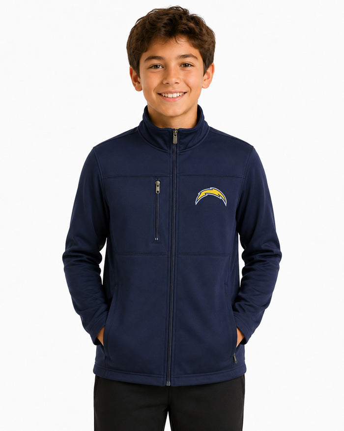 Outerstuff NFL Boys Youth Los Angeles Chargers Navy Bonded Fleece Full Zip Jacket
