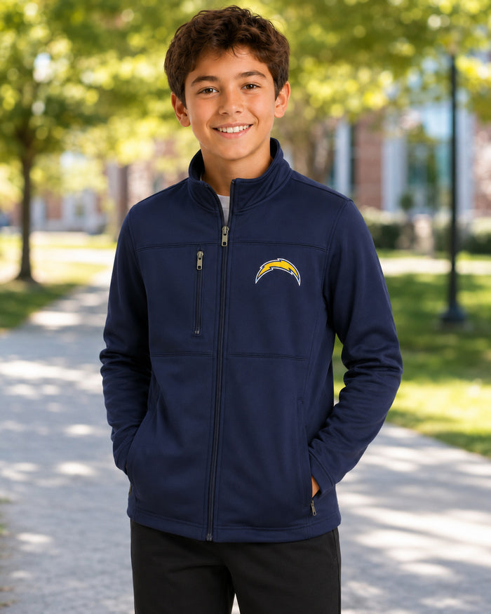 Outerstuff NFL Boys Youth Los Angeles Chargers Navy Bonded Fleece Full Zip Jacket