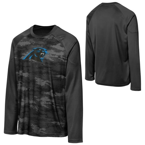 Outerstuff NFL Boys Youth Win Zone Long Sleeve Tee, Carolina Panthers, Team Color