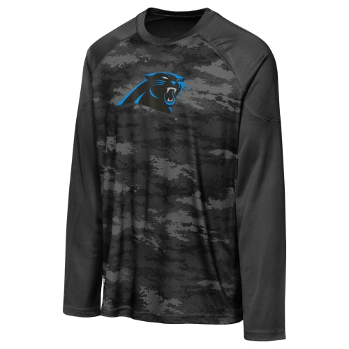 Outerstuff NFL Boys Youth Win Zone Long Sleeve Tee, Carolina Panthers, Team Color