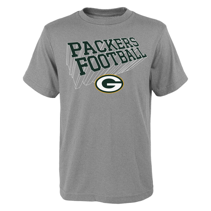 Outerstuff NFL Kids Little Girls 4-6x Dimensional Grey Cotton Tee, Green Bay Packers
