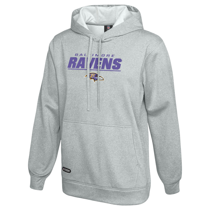 Outerstuff NFL Men's Baltimore Ravens Stated Pullover Fleece Hoodie Grey