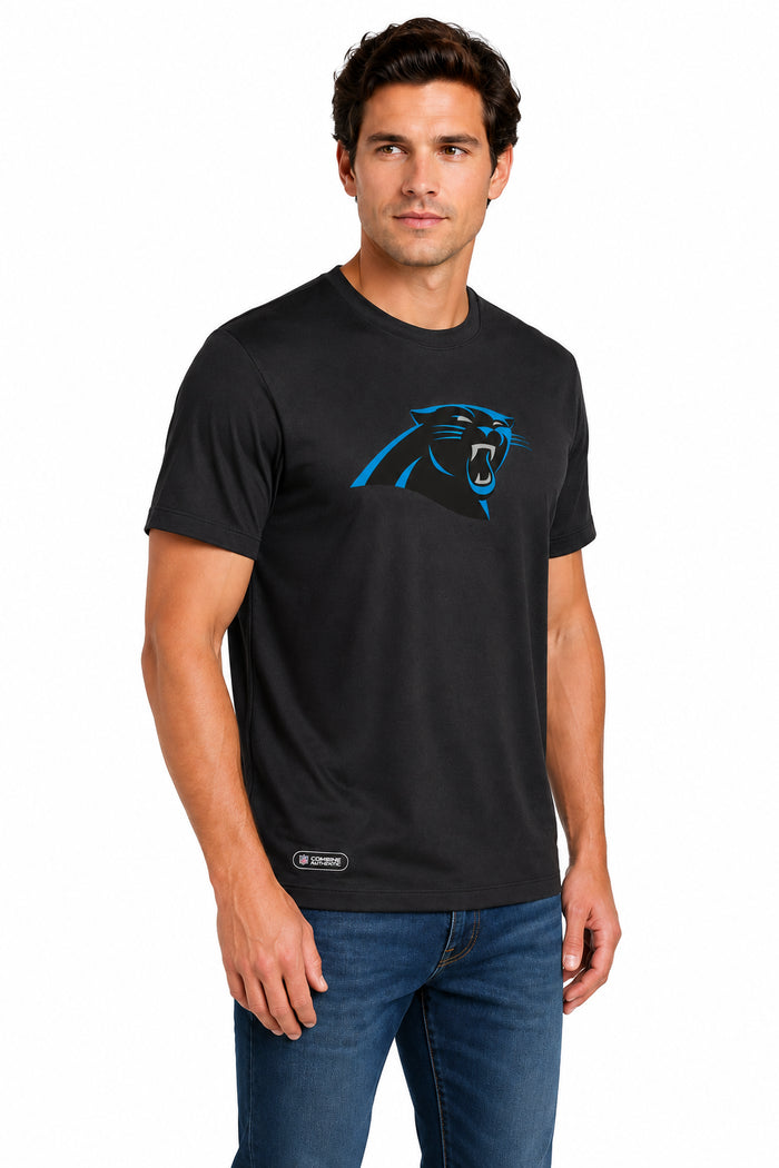 Outerstuff NFL Men's Carolina Panthers Stadium Retro Short Sleeve Poly Tee Black