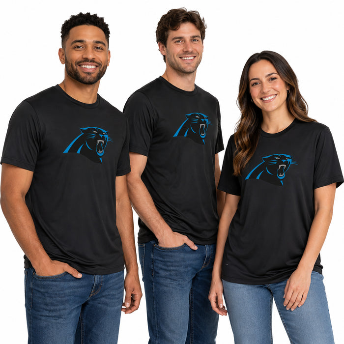 Outerstuff NFL Men's Carolina Panthers Stadium Retro Short Sleeve Poly Tee Black