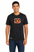 Outerstuff NFL Men's Cincinnati Bengals Stadium Retro Short Sleeve Poly Tee Black