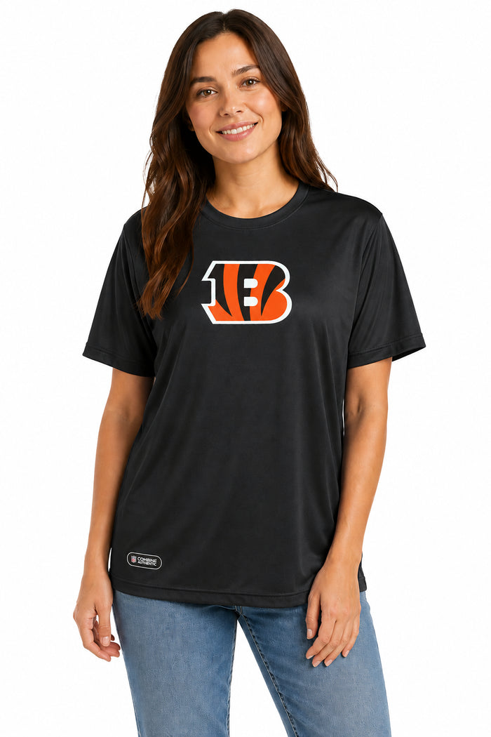 Outerstuff NFL Men's Cincinnati Bengals Stadium Retro Short Sleeve Poly Tee Black