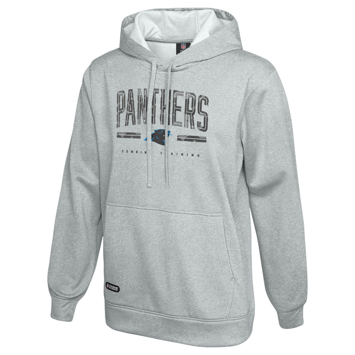 Outerstuff NFL Men's Coin Toss Pullover Performance Fleece Hoodie, Carolina Panthers - Gray