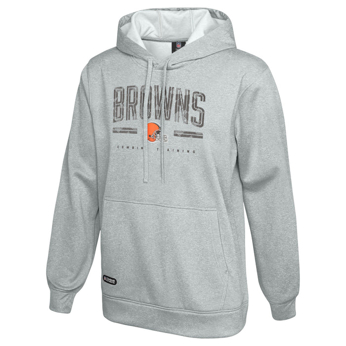 Outerstuff NFL Men's Coin Toss Pullover Performance Fleece Hoodie, Cleveland Browns - Gray