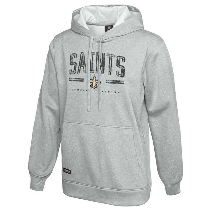 Outerstuff NFL Men's Coin Toss Pullover Performance Fleece Hoodie, New Orleans Saints - Gray
