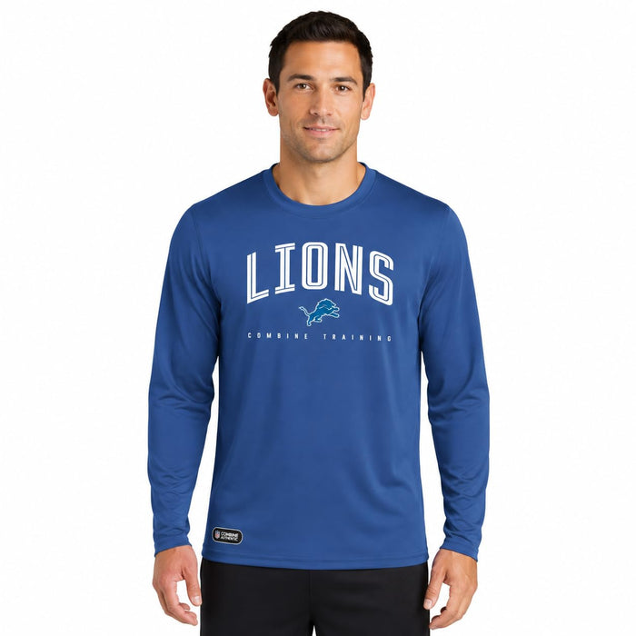 Outerstuff NFL Men's Detroit Lions Team Color Long Sleeve Performance T-Shirt Top, Up Field