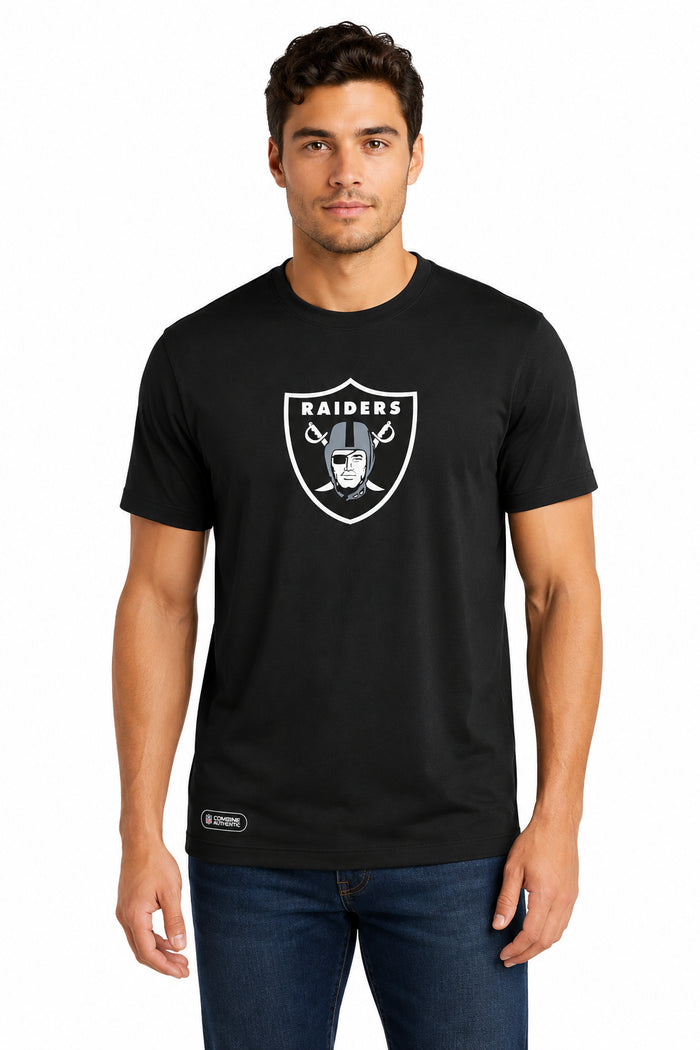 Outerstuff NFL Men's Las Vegas Raiders Stadium Retro Short Sleeve Poly Tee Black