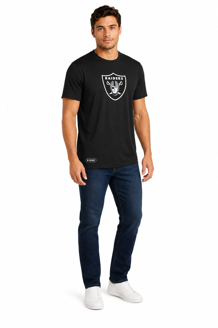 Outerstuff NFL Men's Las Vegas Raiders Stadium Retro Short Sleeve Poly Tee Black