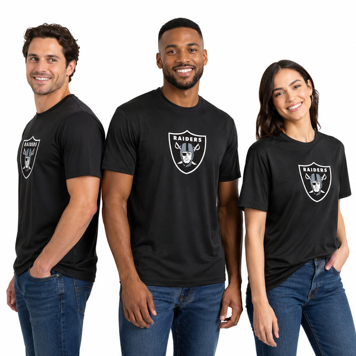 Outerstuff NFL Men's Las Vegas Raiders Stadium Retro Short Sleeve Poly Tee Black