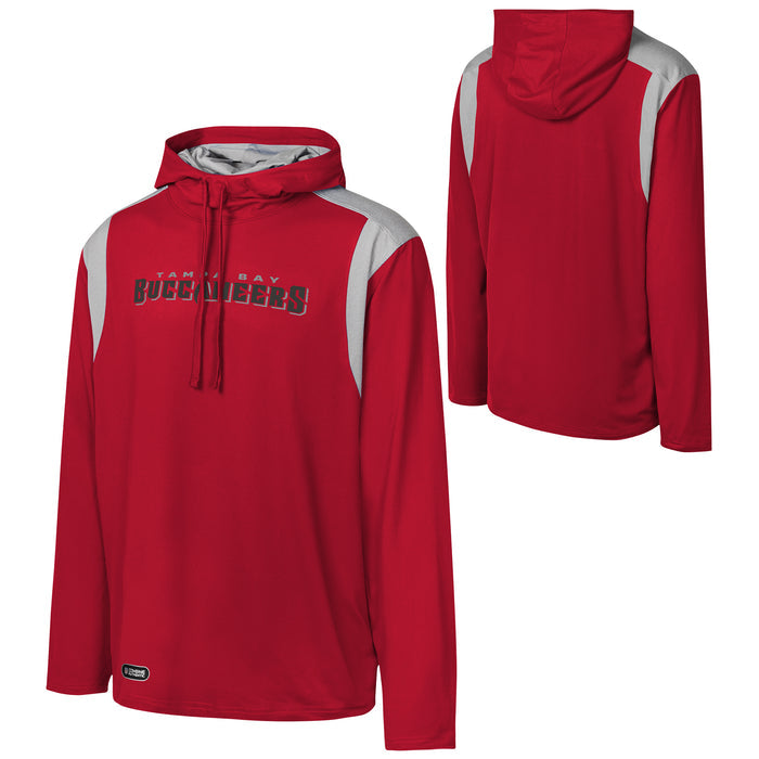 Outerstuff NFL Mens Long Sweep Pullover Hoodie, Tampa Bay Buccaneers, Team Color