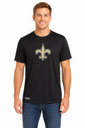 Outerstuff NFL Men's New Orleans Saints Stadium Retro Short Sleeve Poly Tee Black