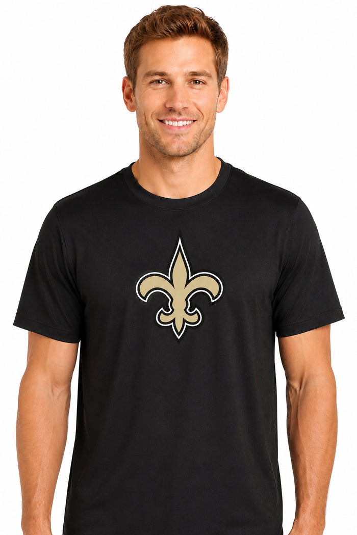 Outerstuff NFL Men's New Orleans Saints Stadium Retro Short Sleeve Poly Tee Black