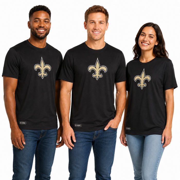 Outerstuff NFL Men's New Orleans Saints Stadium Retro Short Sleeve Poly Tee Black
