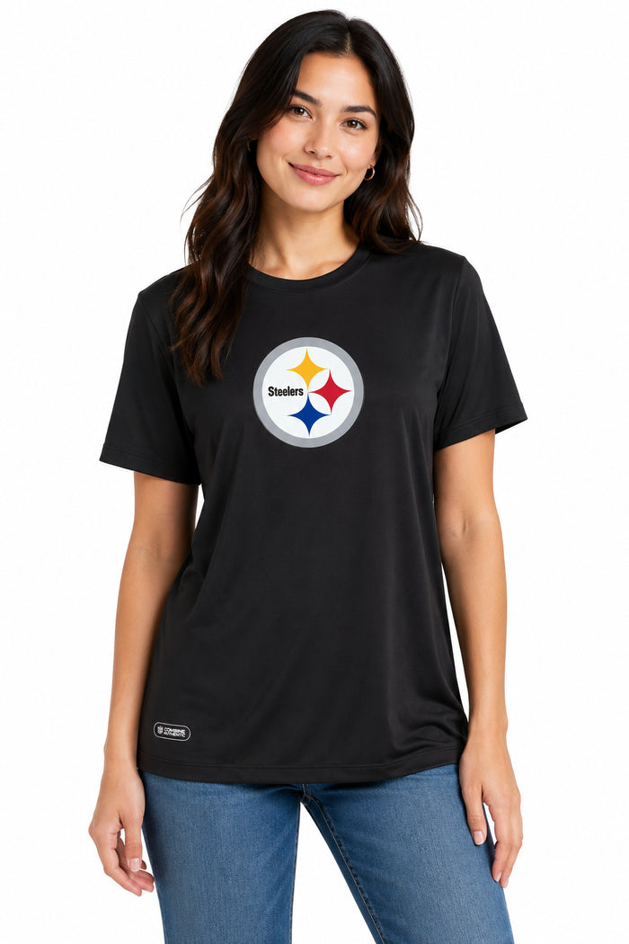 Outerstuff NFL Men's Pittsburgh Steelers Stadium Retro Short Sleeve Poly Tee Black