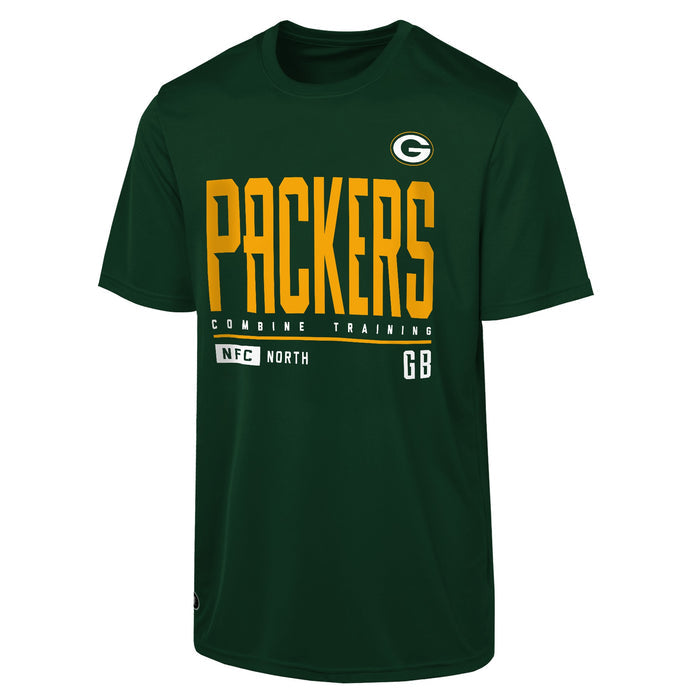 Outerstuff NFL Men's Pumped Up Short Sleeve Poly Tee, Green Bay Packers