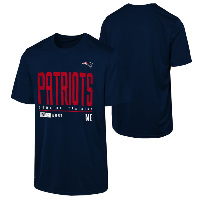 Outerstuff NFL Men's Pumped Up Short Sleeve Poly Tee, New England Patriots, Multi