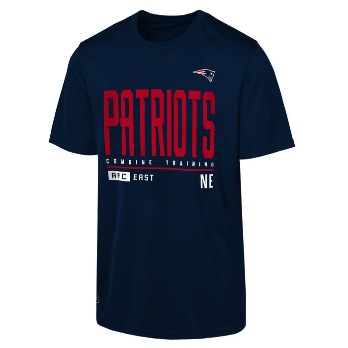 Outerstuff NFL Men's Pumped Up Short Sleeve Poly Tee, New England Patriots, Multi