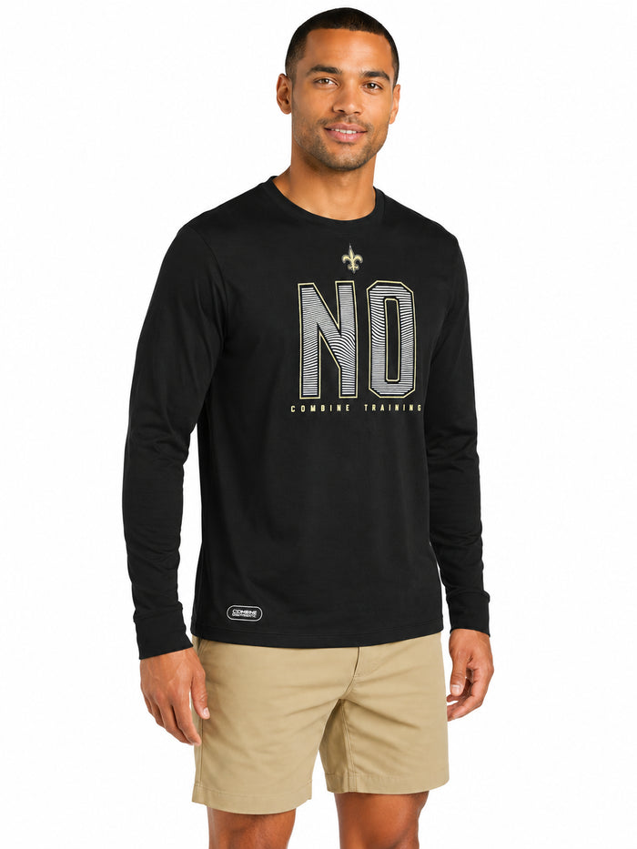 Outerstuff NFL Men's Record Setter Long Sleeve T-Shirt, New Orleans Saints, Team Color