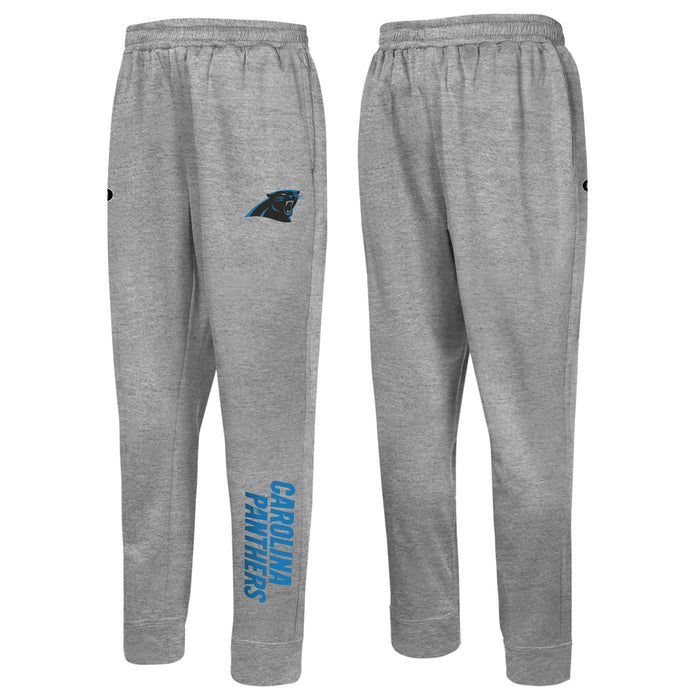 Outerstuff NFL Men's Side Line Elastic Tech Jogger, Carolina Panthers, Gray