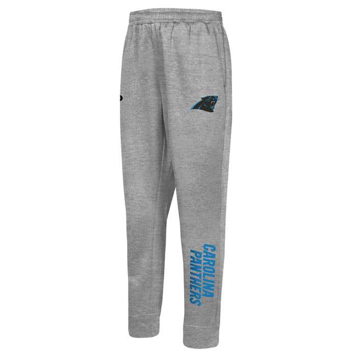 Outerstuff NFL Men's Side Line Elastic Tech Jogger, Carolina Panthers, Gray