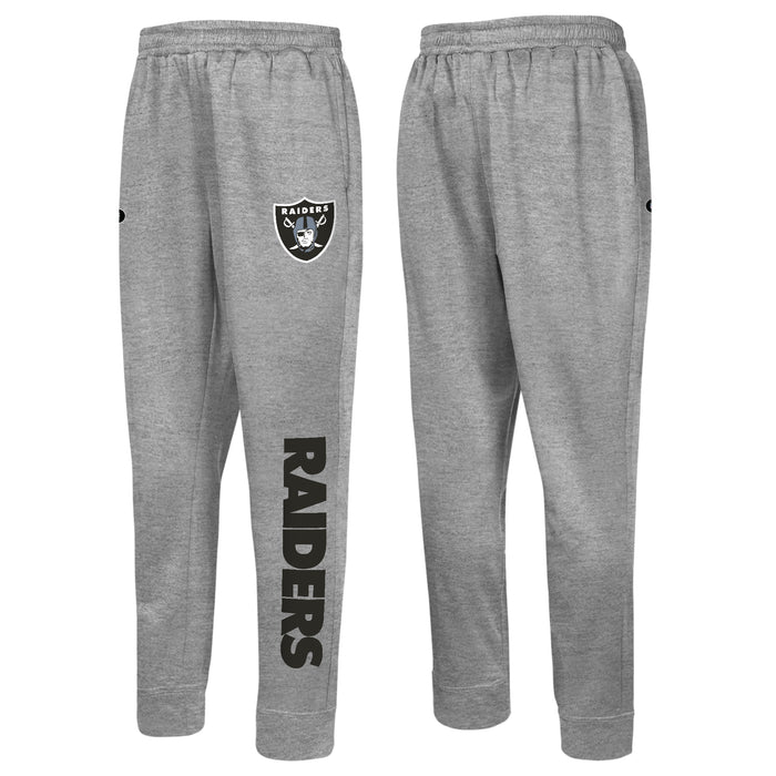 Outerstuff NFL Men's Side Line Elastic Tech Jogger, Las Vegas Raiders, Gray