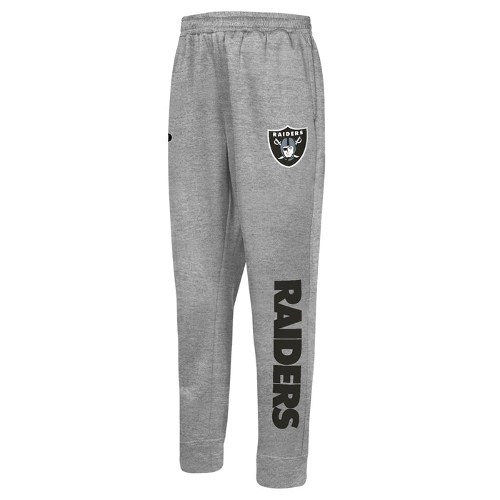 Outerstuff NFL Men's Side Line Elastic Tech Jogger, Las Vegas Raiders, Gray
