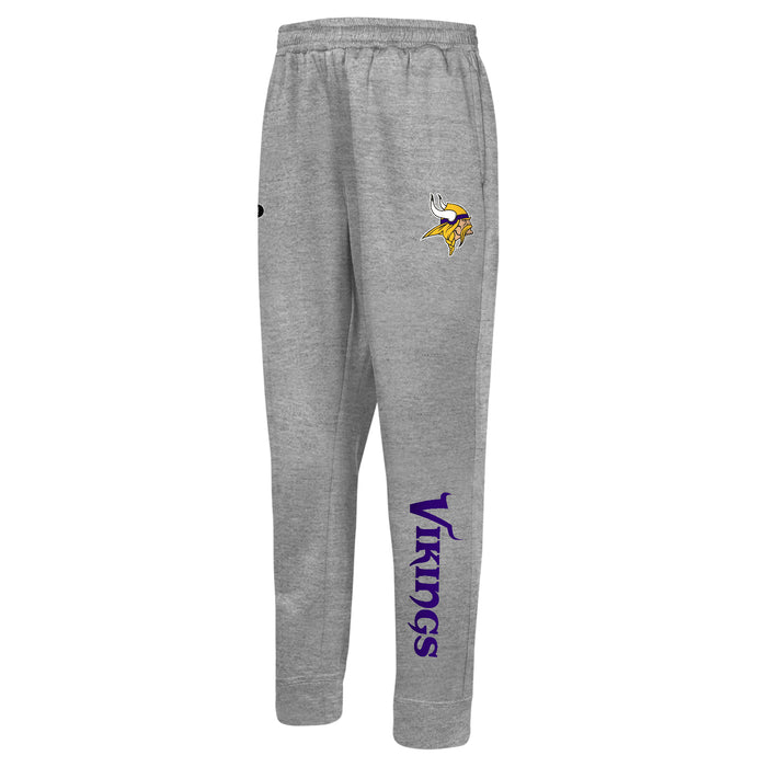 Outerstuff NFL Men's Side Line Elastic Tech Jogger, Minnesota Vikings, Gray