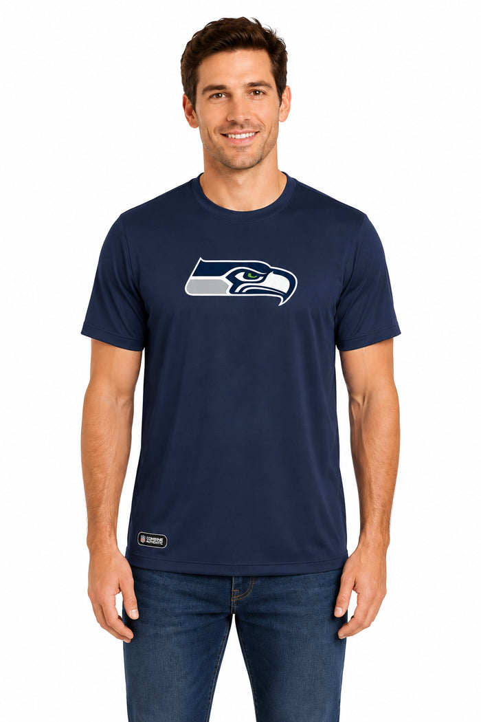 Outerstuff NFL Unisex Men's and Women's Primary Logo Short Sleeve Lightweight T-Shirt, Team Color, Seattle Seahawks