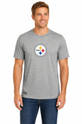Outerstuff NFL Unisex Men's and Women's Primary Logo Short Sleeve Lightweight T-Shirt, Grey, Pittsburgh Steelers