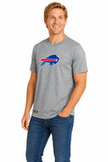 Outerstuff NFL Unisex Men's and Women's Primary Logo Short Sleeve Lightweight T-Shirt, Grey, Buffalo Bills