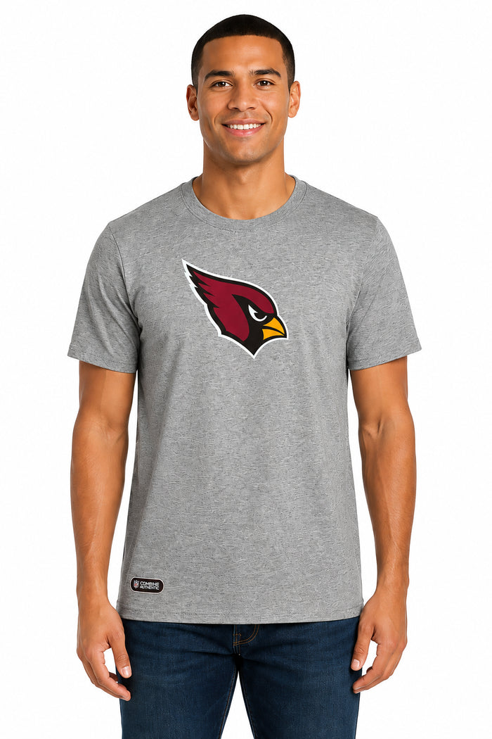 Outerstuff NFL Unisex Men's and Women's Primary Logo Short Sleeve Lightweight T-Shirt, Grey, Arizona Cardinals