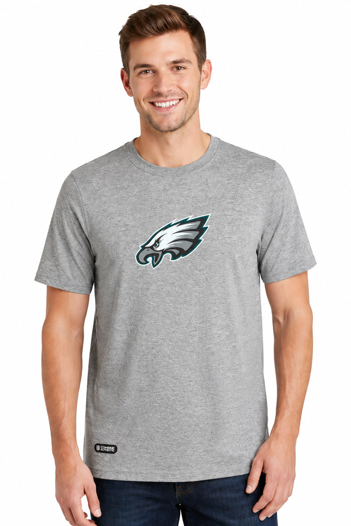 Outerstuff NFL Unisex Men's and Women's Primary Logo Short Sleeve Lightweight T-Shirt, Grey, Philadelphia Eagles