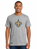 Outerstuff NFL Unisex Men's and Women's Primary Logo Short Sleeve Lightweight T-Shirt, Grey, New Orleans Saints