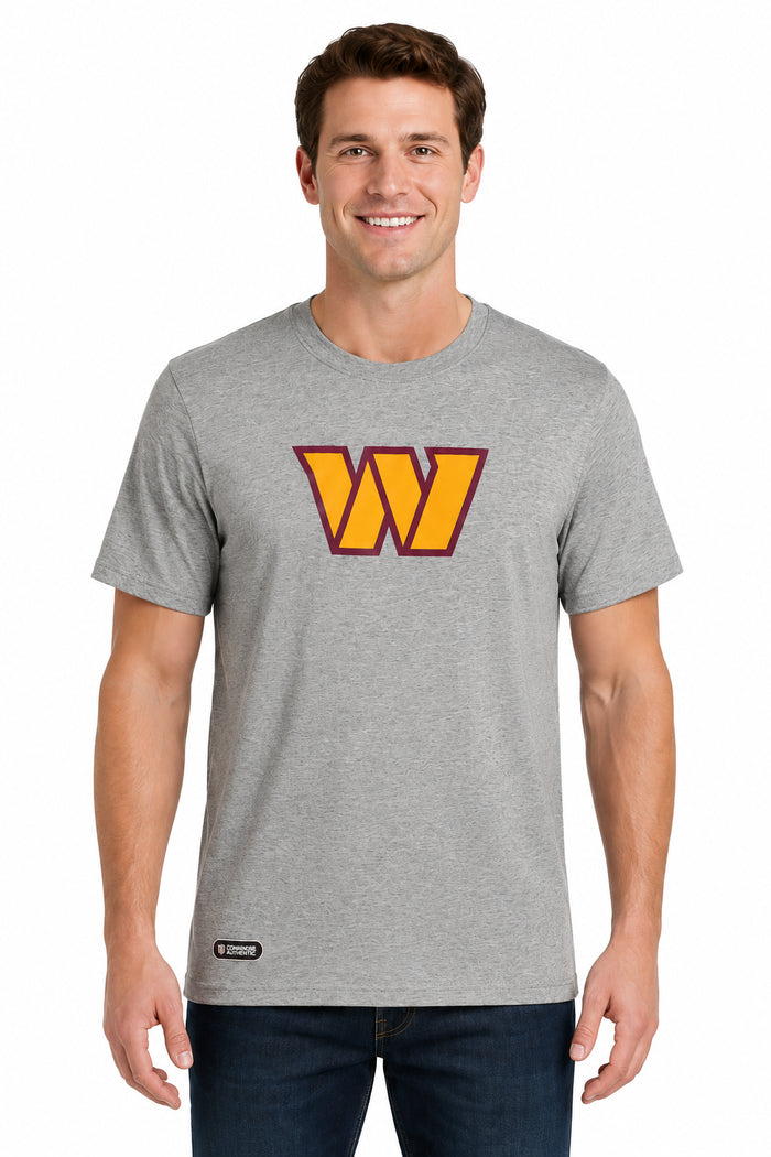 Outerstuff NFL Unisex Men's and Women's Primary Logo Short Sleeve Lightweight T-Shirt, Grey, Washington Commanders