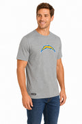 Outerstuff NFL Unisex Men's and Women's Primary Logo Short Sleeve Lightweight T-Shirt, Grey, Los Angeles Chargers