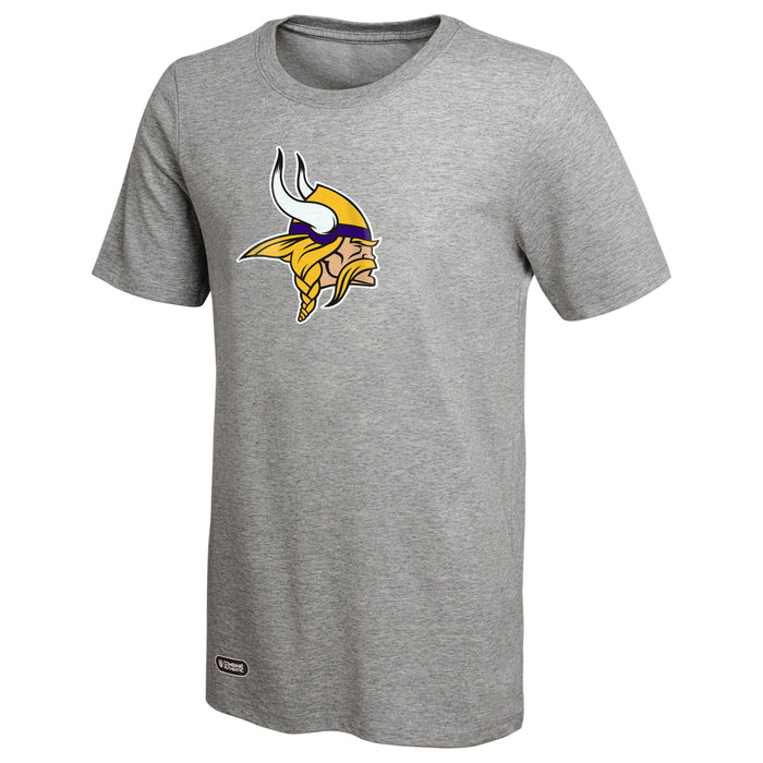 Outerstuff NFL Unisex Men's and Women's Primary Logo Short Sleeve Lightweight T-Shirt, Grey, Minnesota Vikings