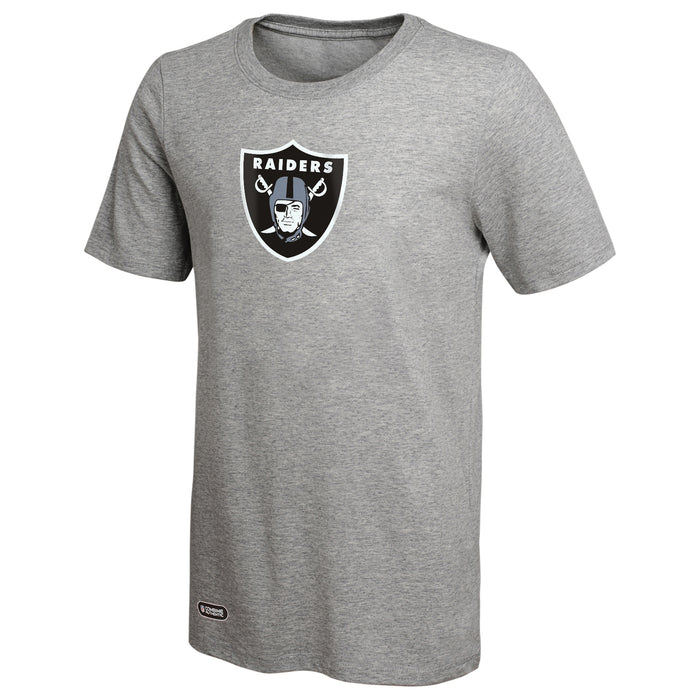 Outerstuff NFL Unisex Men's and Women's Primary Logo Short Sleeve Lightweight T-Shirt, Grey, Las Vegas Raiders