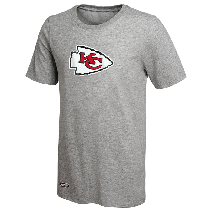 Outerstuff NFL Unisex Men's and Women's Primary Logo Short Sleeve Lightweight T-Shirt, Grey, Kansas City Chiefs