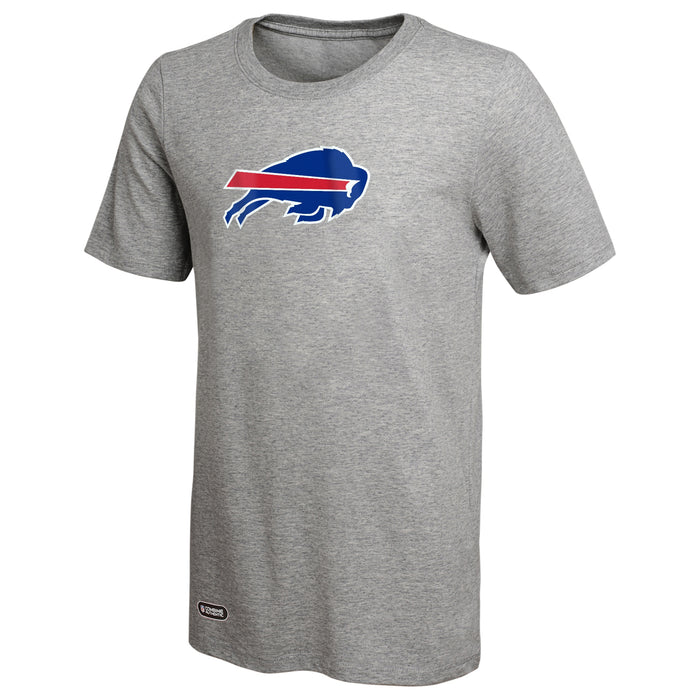 Outerstuff NFL Unisex Men's and Women's Primary Logo Short Sleeve Lightweight T-Shirt, Grey, Buffalo Bills